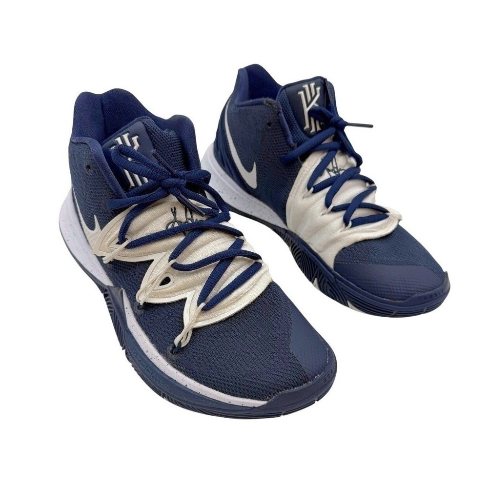 Nike Kyrie 5 Team Bank TB Mens Navy Mid Top Basketball Shoes Athletic Size 7.5